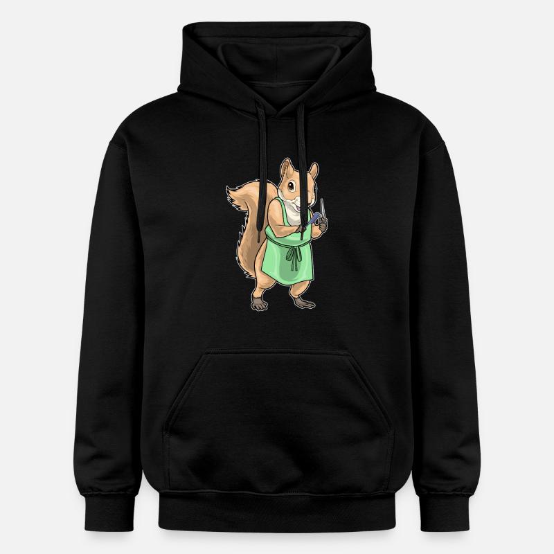 Écureuil Coiffeur Ciseaux Peigne - Sweat à capuche Softstyle® Gildan Unisexe - noir