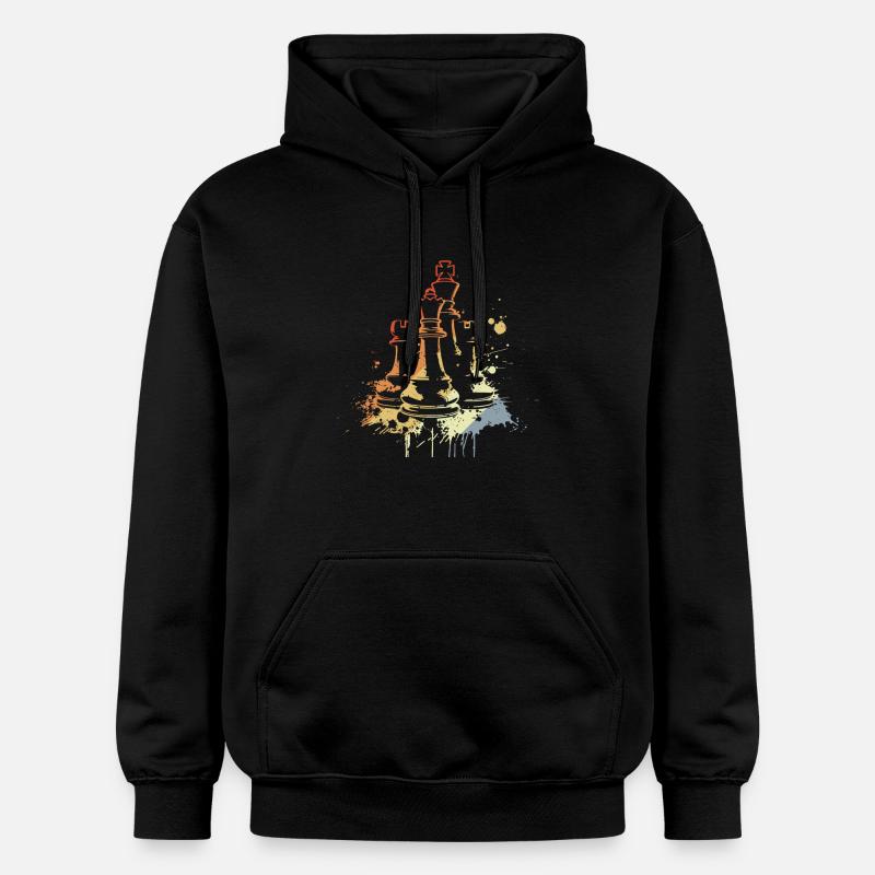 Pièces d’échecs Graffiti - Sweat à capuche Softstyle® Gildan Unisexe - noir