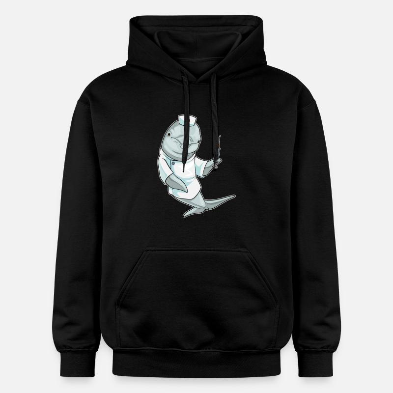 Seringue d’infirmière dauphin - Sweat à capuche Softstyle® Gildan Unisexe - noir