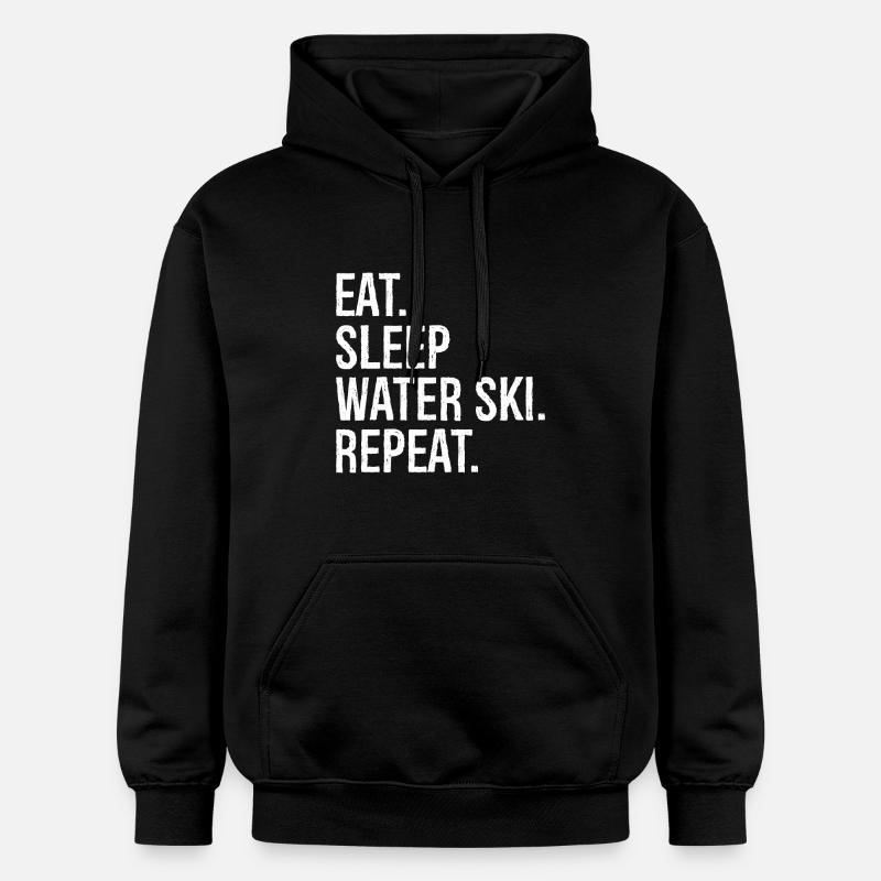 Manger dormir Ski nautique Répéter - Sweat à capuche Softstyle® Gildan Unisexe - noir