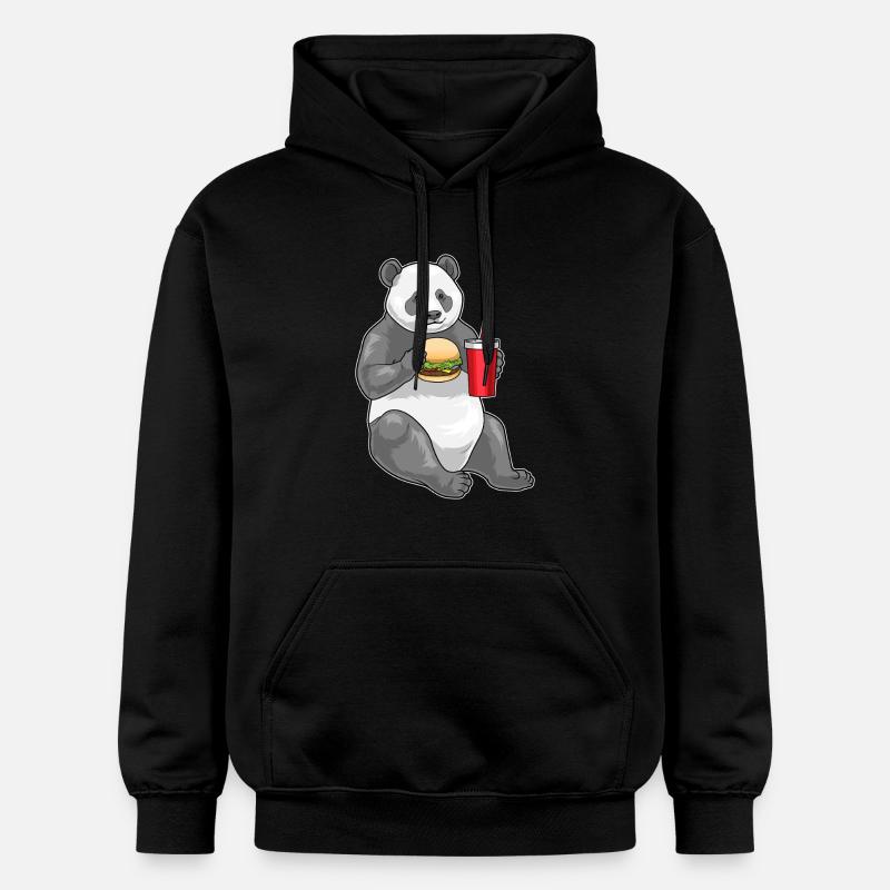 Panda Cheeseburger - Sweat à capuche Softstyle® Gildan Unisexe - noir