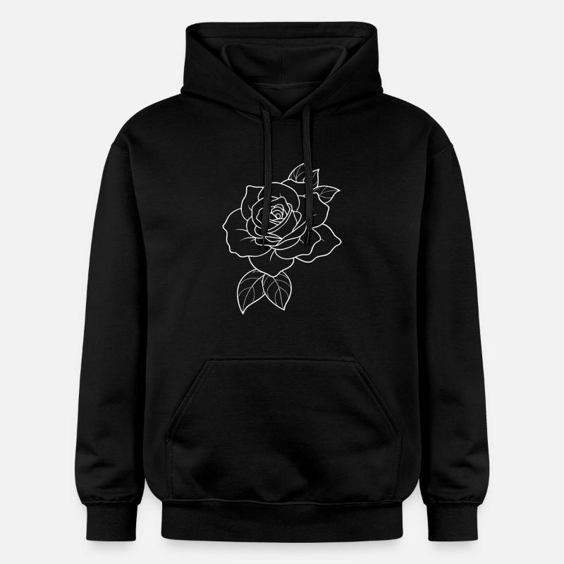 Roses - Fleurs - Fleurs - Dicton - Sweat à capuche Softstyle® Gildan Unisexe - noir