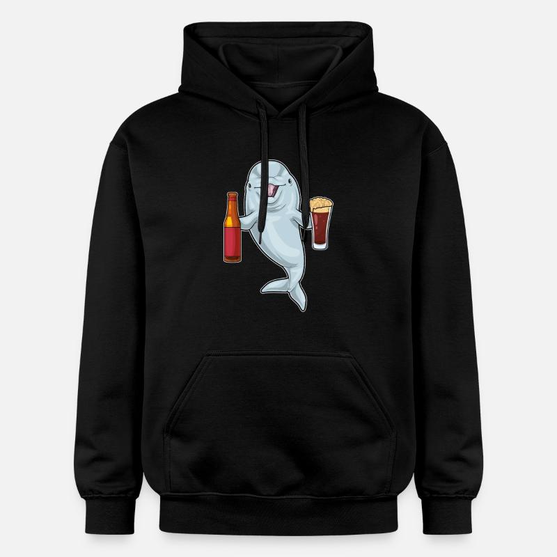 Bouteille de bière Dolphin - Sweat à capuche Softstyle® Gildan Unisexe - noir