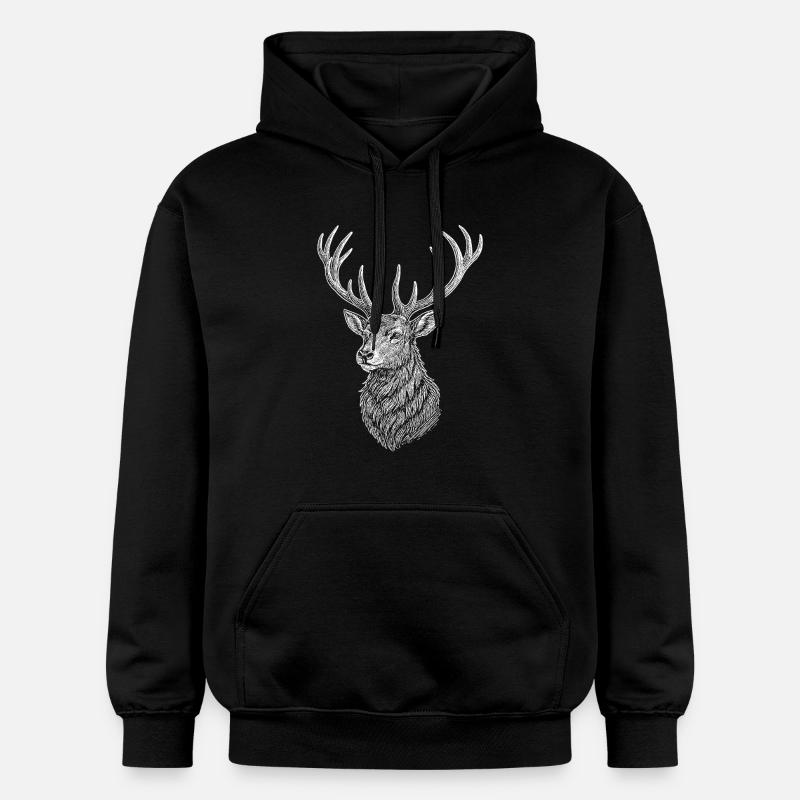 Deer - Gildan Unisex Softstyle® Midweight Hoodie - black