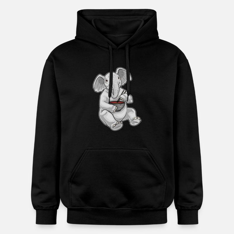 Elephant Bowl Ramen - Sweat à capuche Softstyle® Gildan Unisexe - noir