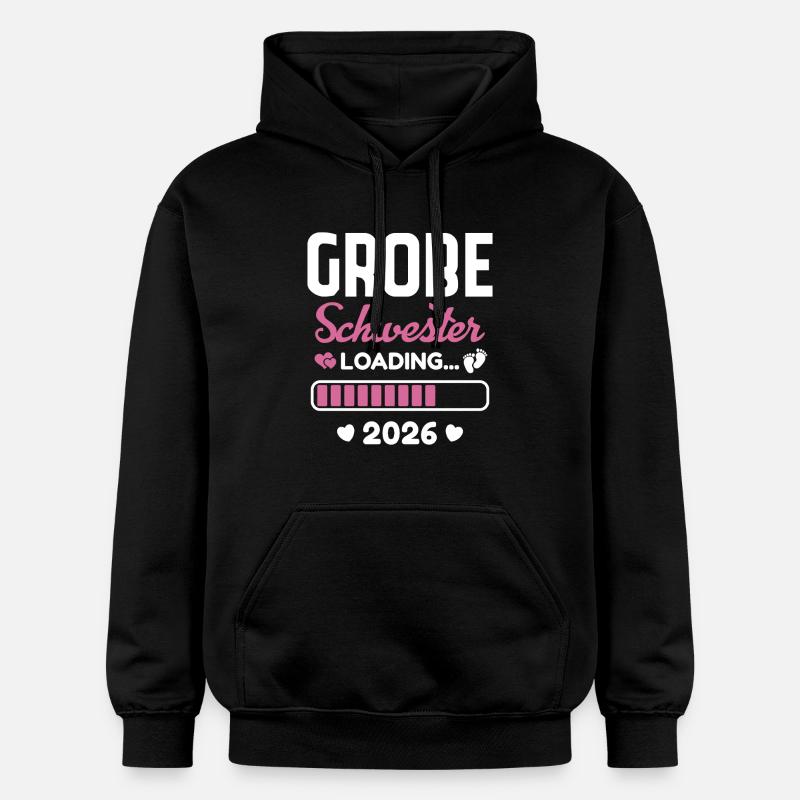 Große Schwester 2026 Loading - Gildan Unisex Softstyle® Midweight Hoodie - Schwarz