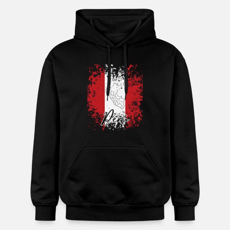 J'aime le Pérou, le drapeau péruvien - Sweat à capuche Softstyle® Gildan Unisexe - noir