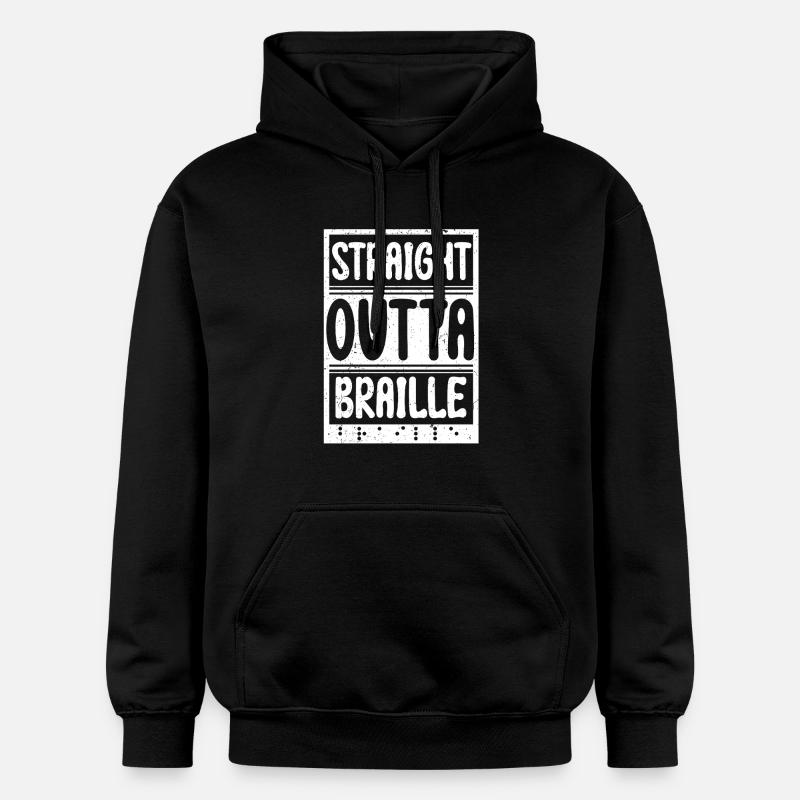 Professeur de Braille Braille Dotum - Sweat à capuche Softstyle® Gildan Unisexe - noir