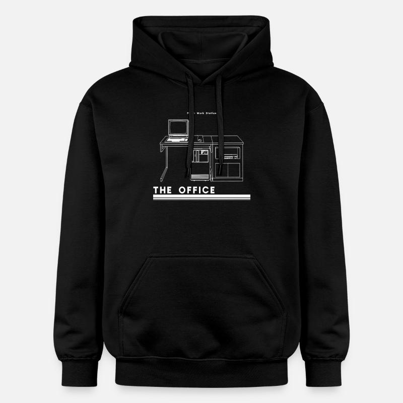 Silhouette de bureau rétro - Sweat à capuche Softstyle® Gildan Unisexe - noir