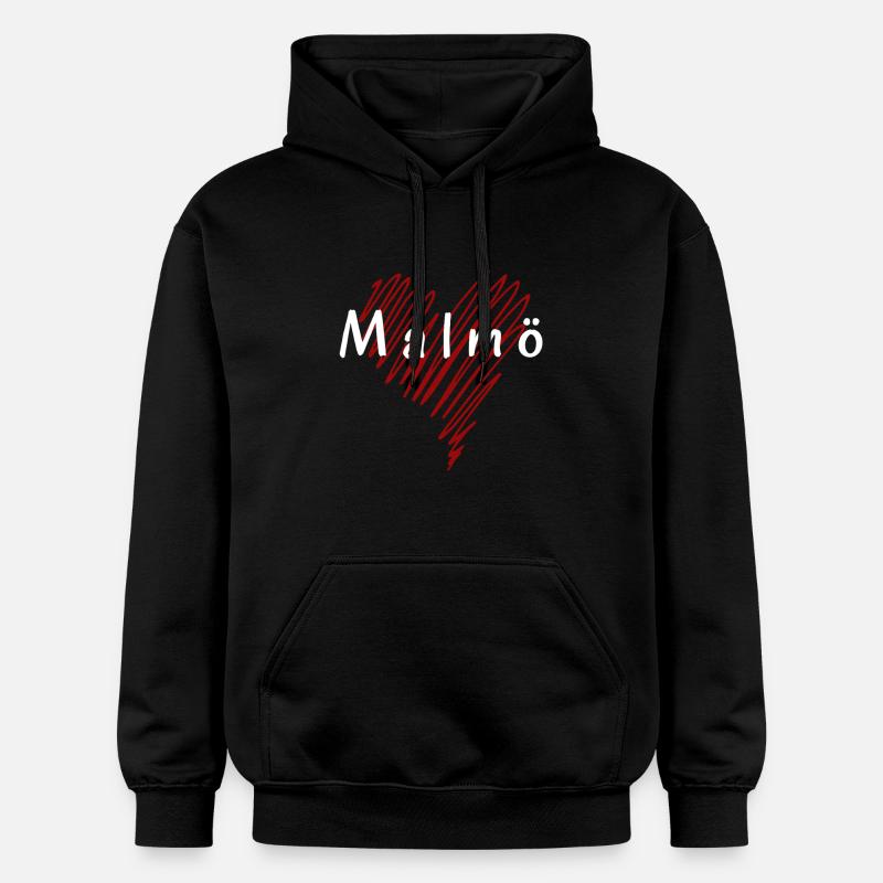 J’aime Malmö, Malmö Suède - Sweat à capuche Softstyle® Gildan Unisexe - noir