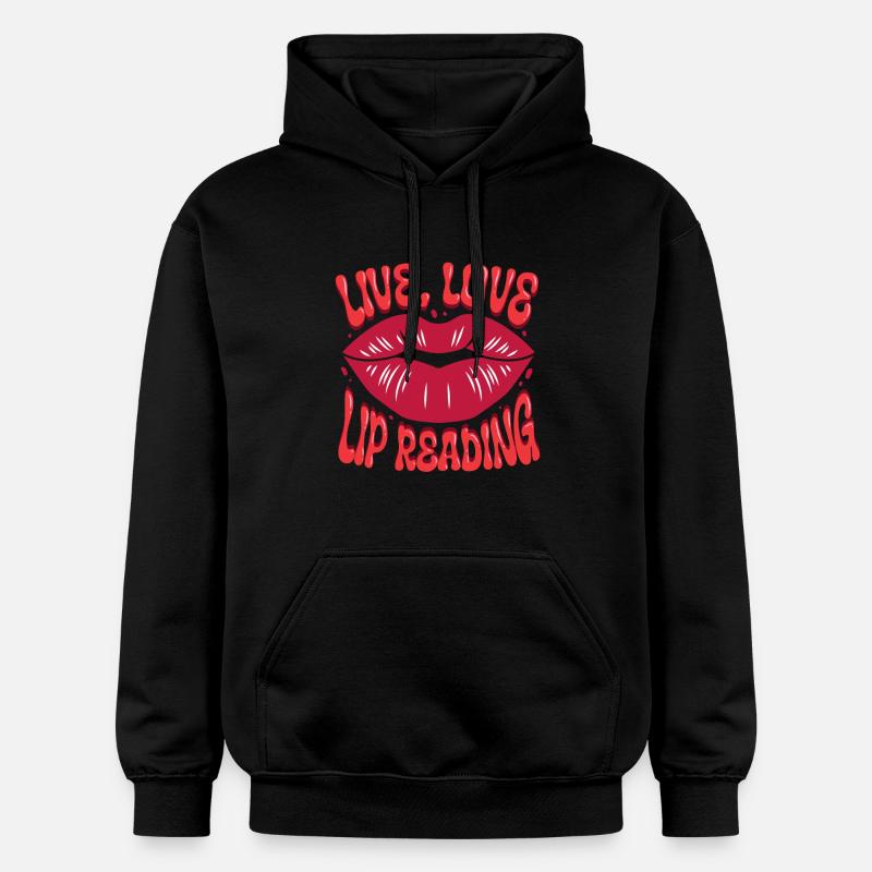 Sourd, sourd, déficience auditive, lecture labiale - Sweat à capuche Softstyle® Gildan Unisexe - noir