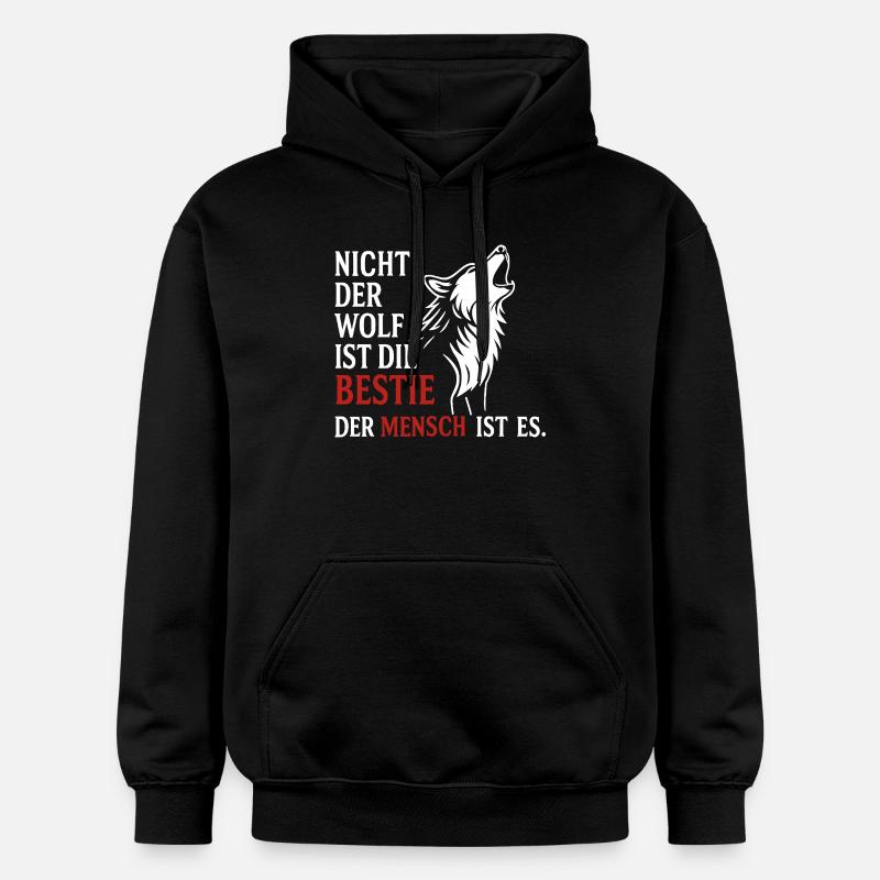 CoolesWolfs Design mit Spruch - Gildan Unisex Softstyle® Midweight Hoodie - Schwarz