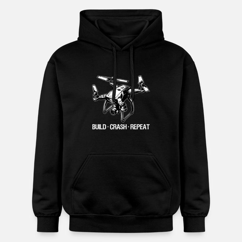Drone Build Crash Repeat Gift - Sweat à capuche Softstyle® Gildan Unisexe - noir
