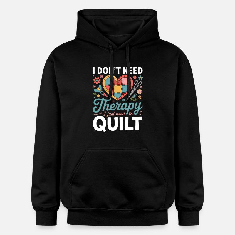 Patchwork Heart Therapy Quilt - Sweat à capuche Softstyle® Gildan Unisexe - noir