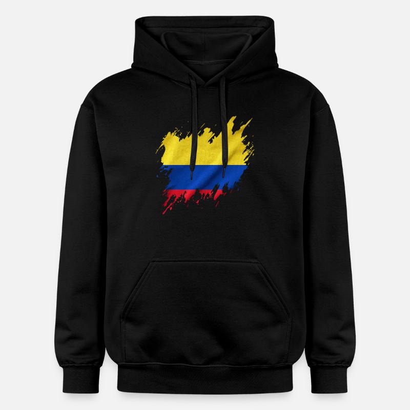 Drapeau de la Colombie, style déchiré - Sweat à capuche Softstyle® Gildan Unisexe - noir