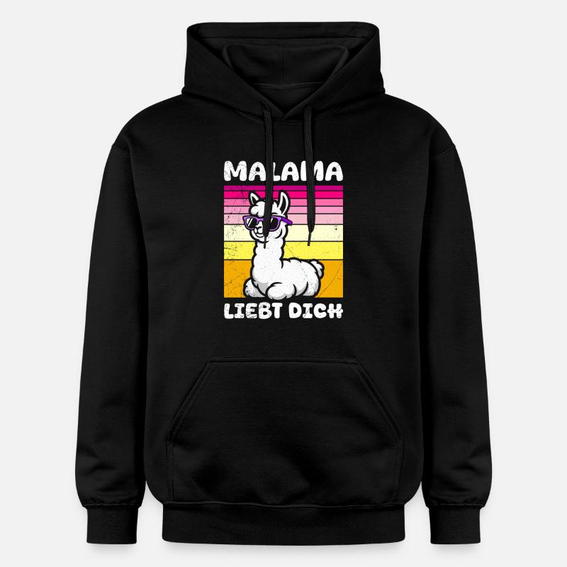 Bientôt maman MALAMA T'AIME Drôle - Sweat à capuche Softstyle® Gildan Unisexe - noir