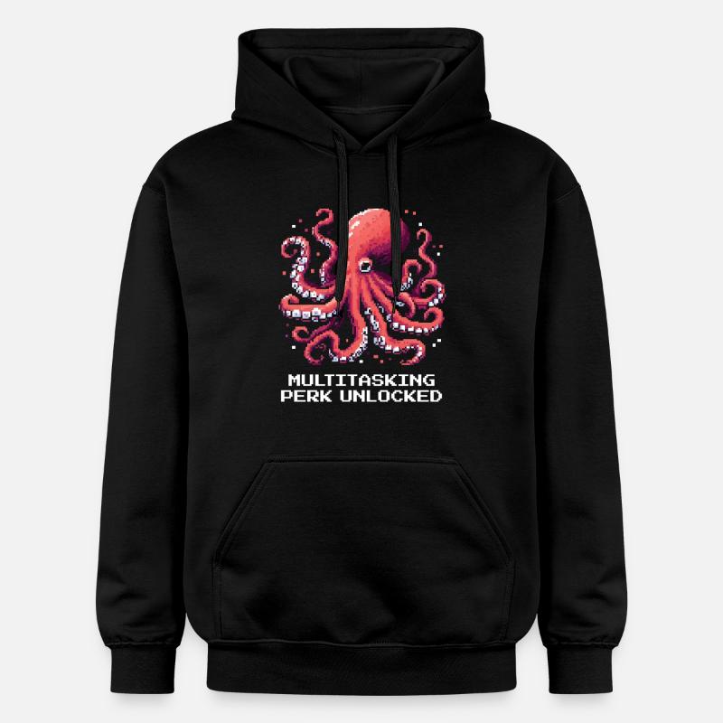 Capacité multitâche débloquée | Pieuvre - Sweat à capuche Softstyle® Gildan Unisexe - noir