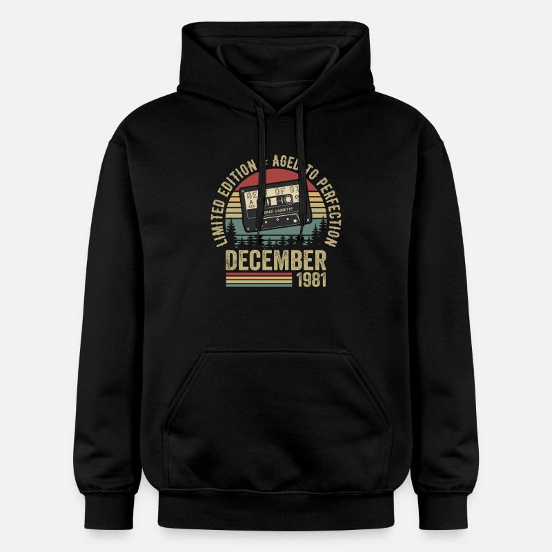Décembre 1981 - Anniversaire Décembre 1981 - Sweat à capuche Softstyle® Gildan Unisexe - noir