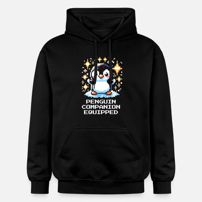 Compagnon pingouin | Compagnon de jeu mignon - Sweat à capuche Softstyle® Gildan Unisexe - noir
