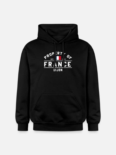 French Flag Graphic Dijon Logo - Gildan Unisex Softstyle® Midweight Hoodie - black