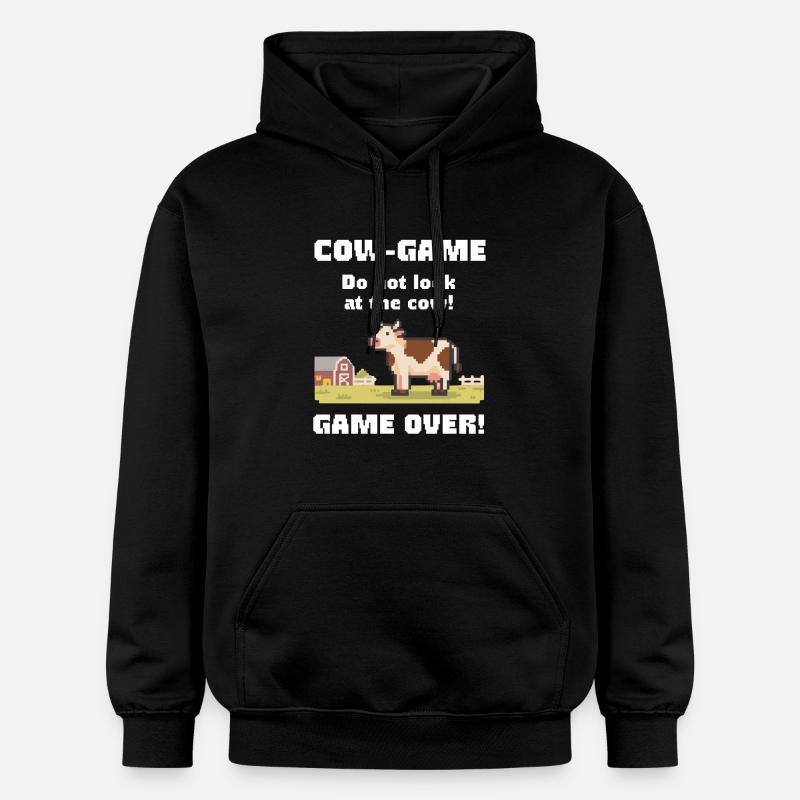 Jeu de Vaches Vaches Rétro - Sweat à capuche Softstyle® Gildan Unisexe - noir