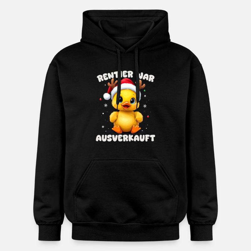 Renne était complet, Canard Noël - Sweat à capuche Softstyle® Gildan Unisexe - noir
