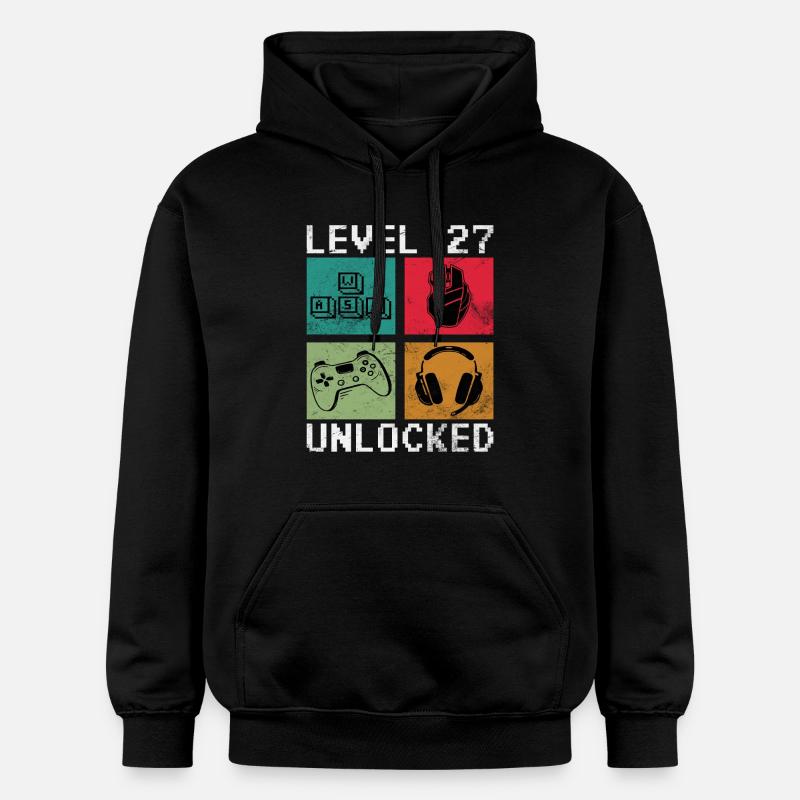 Niveau 27 : Pixel Gear débloqué - Sweat à capuche Softstyle® Gildan Unisexe - noir