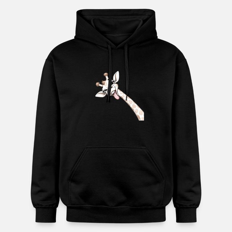 Girafe Joyeuse Langue Déployée - Sweat à capuche Softstyle® Gildan Unisexe - noir