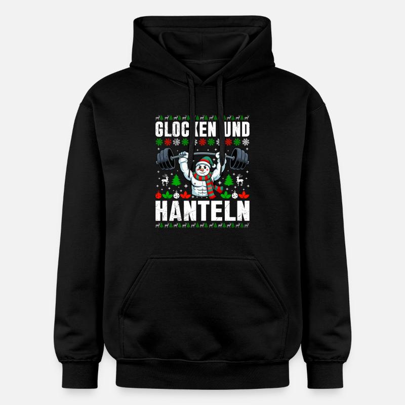 Noël CLOCHES ET HALTÈRES Fun - Sweat à capuche Softstyle® Gildan Unisexe - noir