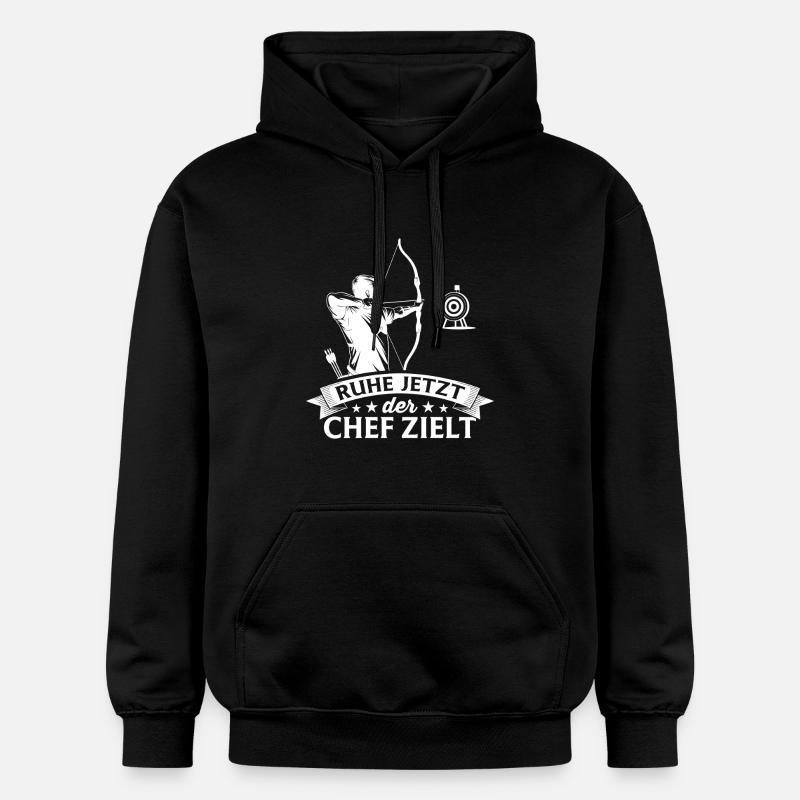 Bogenschießen der Chef zielt - Bogenschütze - Sweat à capuche Softstyle® Gildan Unisexe - noir