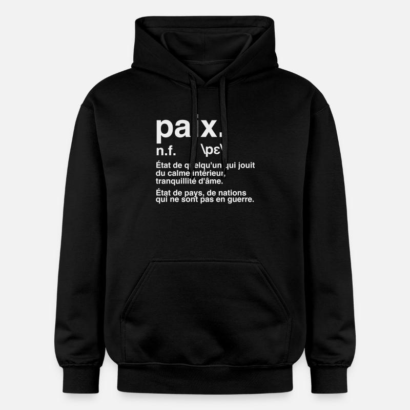 Friedensdefinitions-Wörterbuchstil - Gildan Unisex Softstyle® Midweight Hoodie - Schwarz