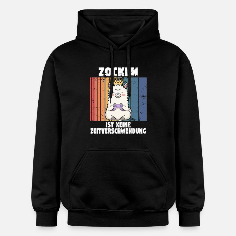 Lama zocken controller - Gildan Unisex Softstyle® Midweight Hoodie - Schwarz