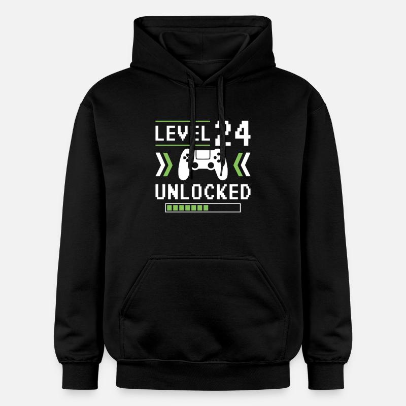 24e anniversaire Niveau 24 débloqué - Sweat à capuche Softstyle® Gildan Unisexe - noir