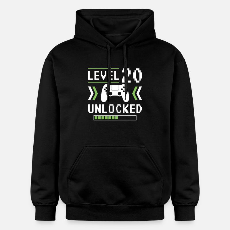 20e anniversaire niveau 20 débloqué - Sweat à capuche Softstyle® Gildan Unisexe - noir