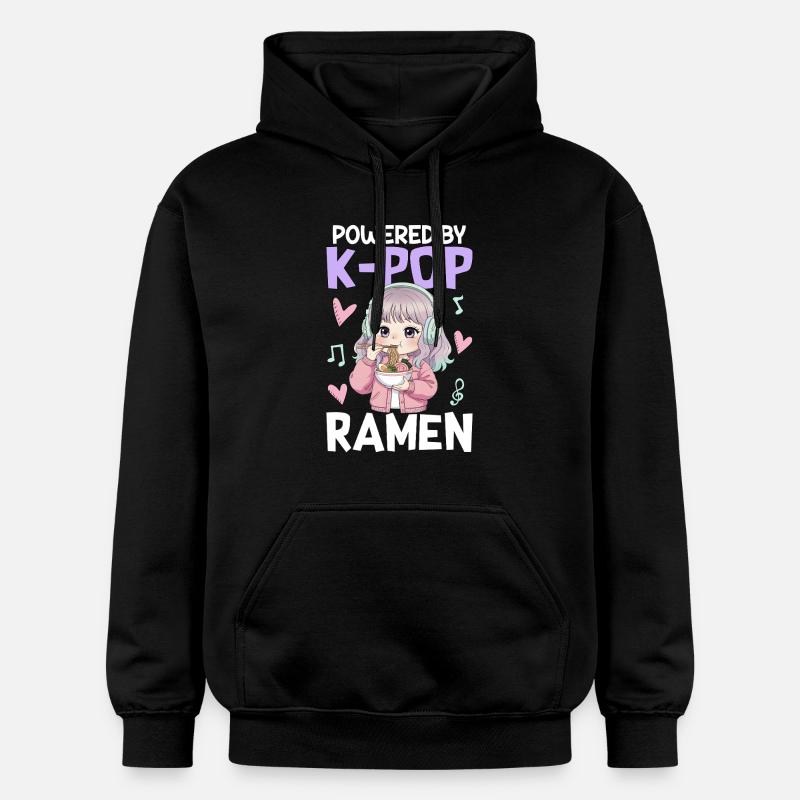 Propulsé par des ramen K-Pop - Sweat à capuche Softstyle® Gildan Unisexe - noir
