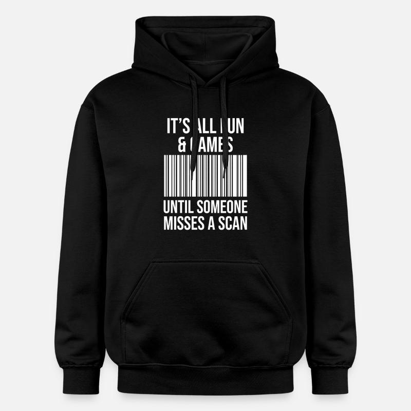 Barcode joke: Fun while scanning - Gildan Unisex Softstyle® Midweight Hoodie - black
