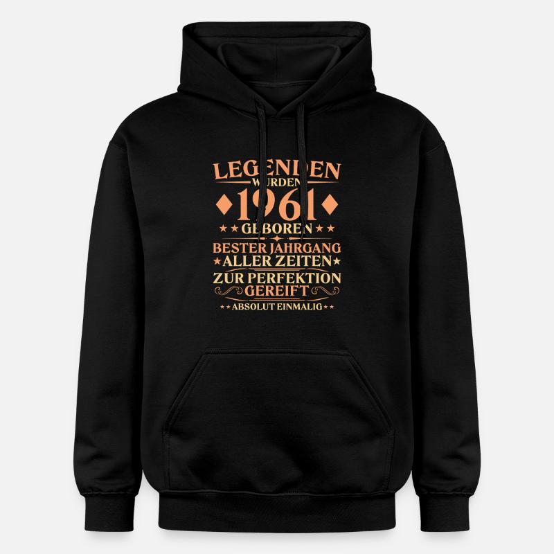65e anniversaire Né en 1961 - Sweat à capuche Softstyle® Gildan Unisexe - noir
