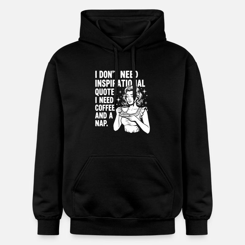 Echte Kaffeeliebe Nickerchen Statement - Gildan Unisex Softstyle® Midweight Hoodie - Schwarz