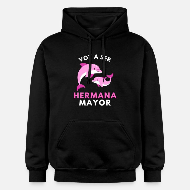 Ich werde eine große Schwester - Gildan Unisex Softstyle® Midweight Hoodie - Schwarz