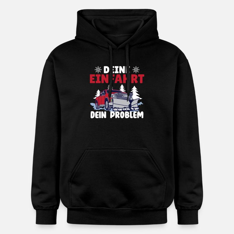 Schneepflugfahrer DEINE EINFAHRT DEIN PROBLEM - Gildan Unisex Softstyle® Midweight Hoodie - Schwarz