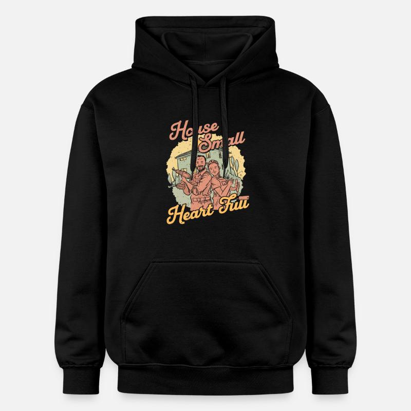 Tiny House Petit Cœur Plein - Sweat à capuche Softstyle® Gildan Unisexe - noir