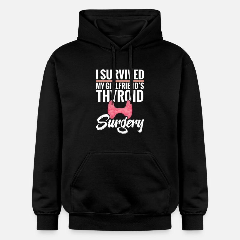  Thyroid Removal Surgery Girlfriend Thyroid - Gildan Unisex Softstyle® Midweight Hoodie - black