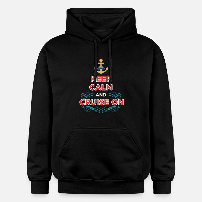 Restez calmes et naviguez à l’ancre - Sweat à capuche Softstyle® Gildan Unisexe - noir