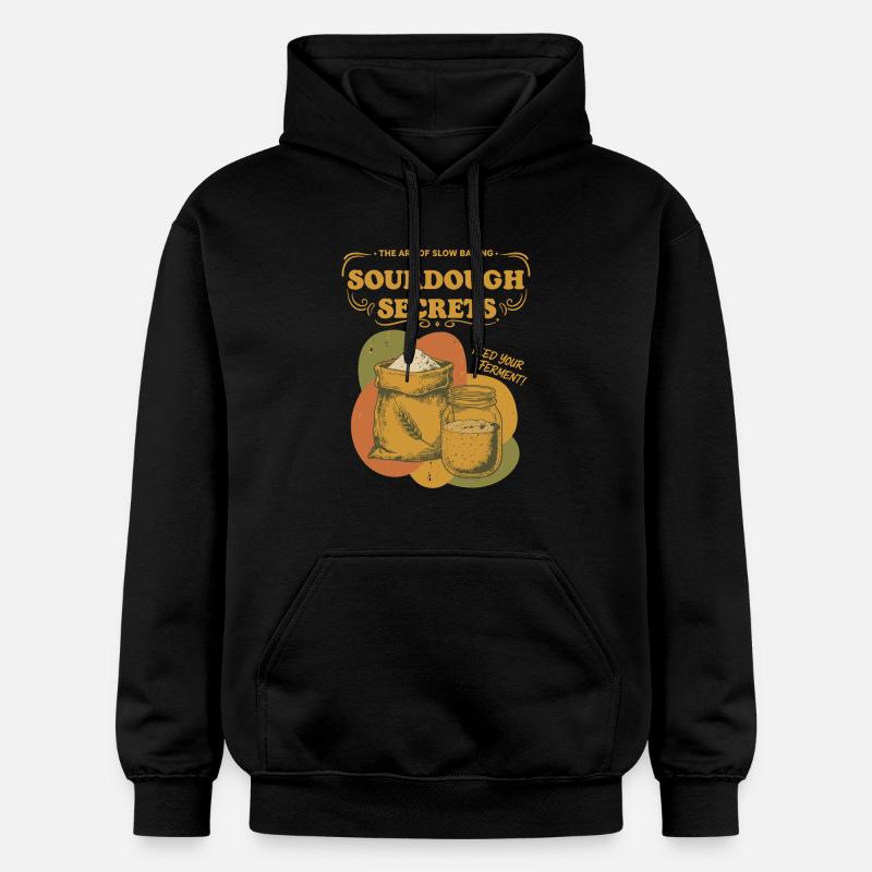 Sourdough Secrets Bread Baking Starter Baker - Gildan Unisex Softstyle® Midweight Hoodie - black