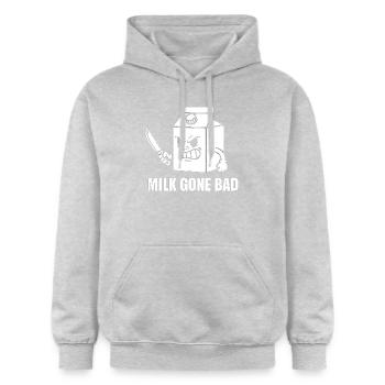 Milch Verdorbene Wut Cartoon - Gildan Unisex Softstyle® Midweight Hoodie - Hellgrau meliert - Vorne - Liana (172cm) & Jaron (178cm)