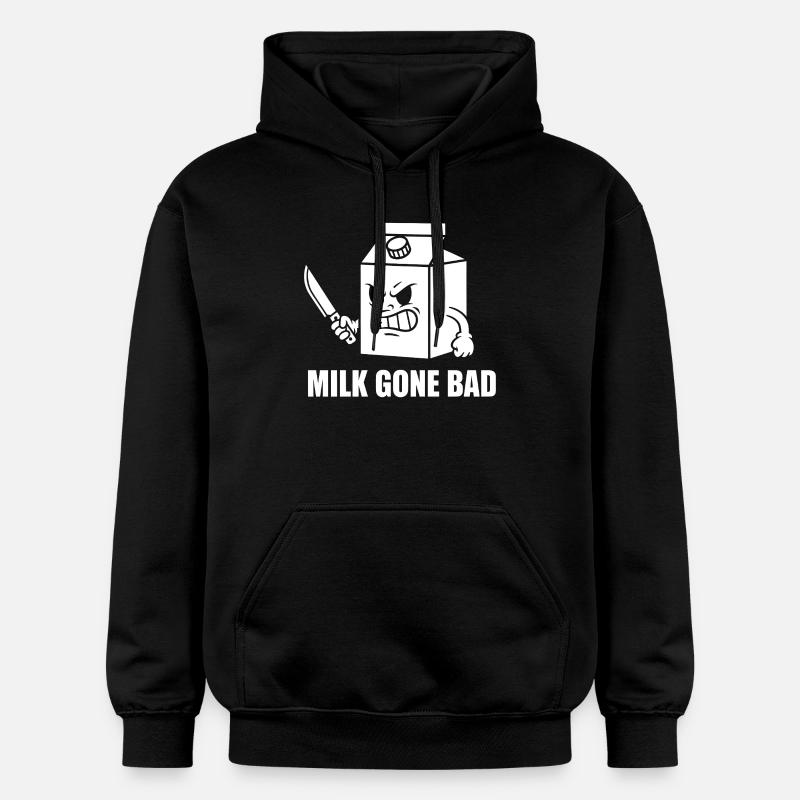 Dessin animé Rage Pourrie du Lait - Sweat à capuche Softstyle® Gildan Unisexe - noir