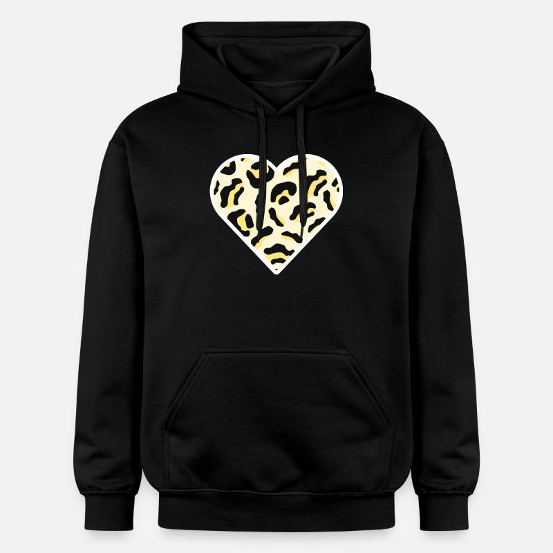 Cœur classique à imprimé léopard - Sweat à capuche Softstyle® Gildan Unisexe - noir