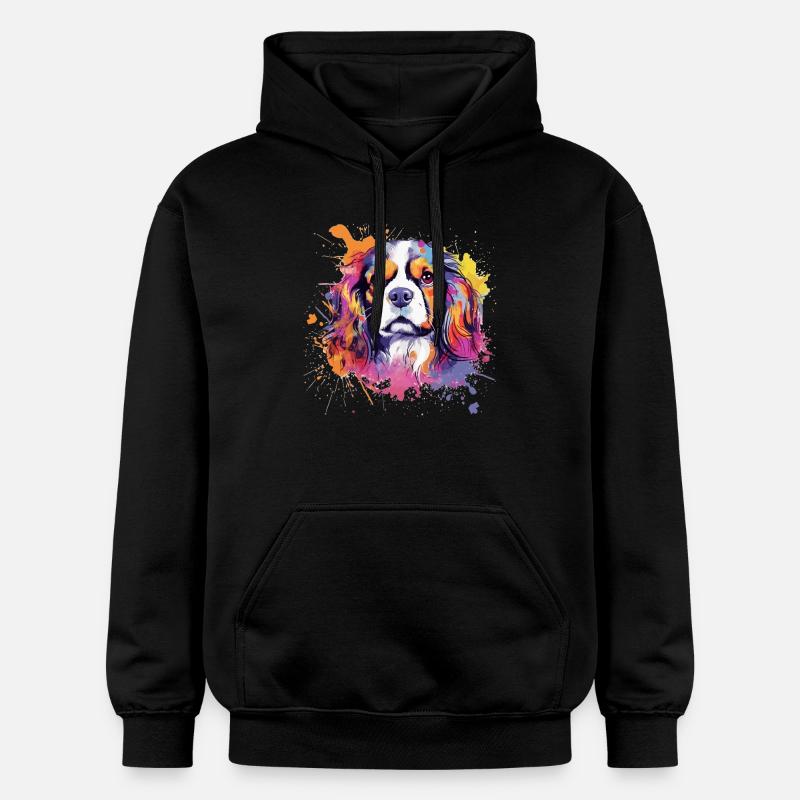 Cavalier King Charles Spaniel Splash Art - Sweat à capuche Softstyle® Gildan Unisexe - noir