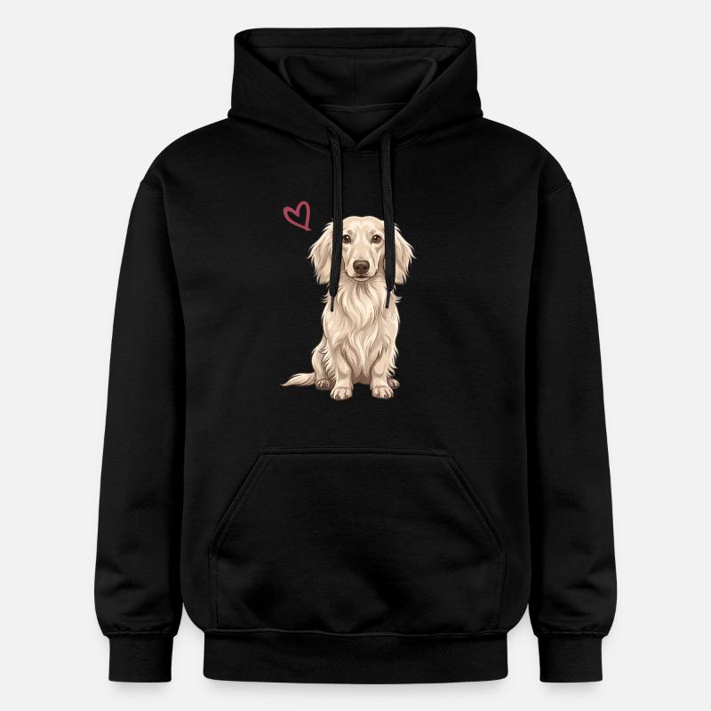 Teckel blanc, teckel blanc anglais - Sweat à capuche Softstyle® Gildan Unisexe - noir