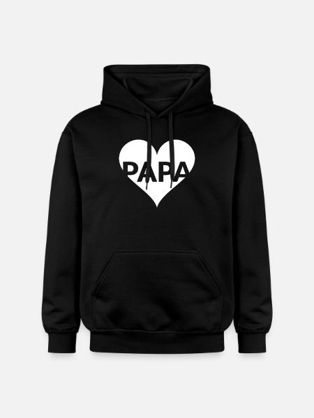 PAPA Herzliebe Design - Gildan Unisex Softstyle® Midweight Hoodie - Schwarz